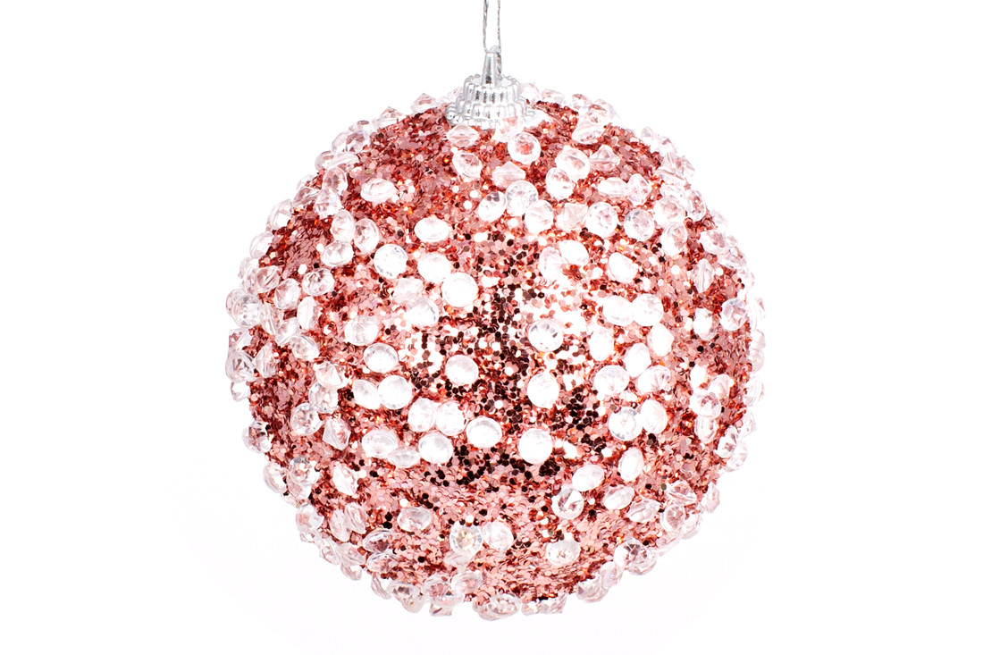 Ялинкова куля з декором із гліттера 8см ТОВАР ВІД ВИРОБНИКА