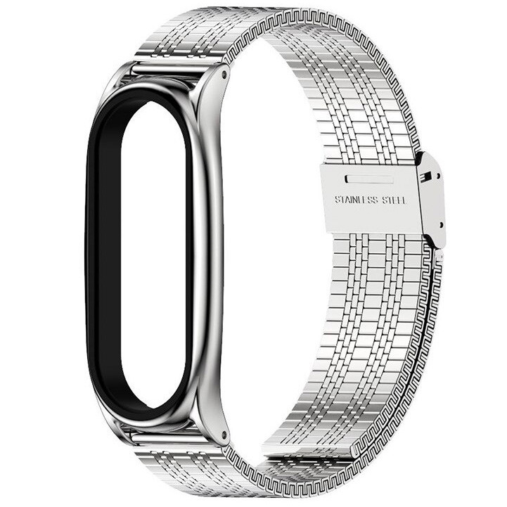 Ремінець MiJobs Asianu Metal Strap для Xiaomi Mi Band 7 Silver