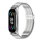Ремінець MiJobs Asianu Metal Strap для Xiaomi Mi Band 7 Silver, фото 3