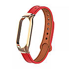 Ремінець Leather Strap для Xiaomi Mi Band 7 Red, фото 3