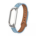 Ремінець Leather Strap для Xiaomi Mi Band 7 Blue, фото 3