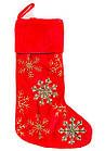 Чулок новорічний для подарунків Lefard з вишивкою 25x50см (877-048)