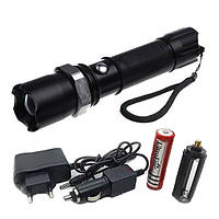 Ручний акумуляторний ліхтар X-Balog BL-8626-XPE, 1x18650, зарядка 220V та 12V, з фокусуванням, з ремінцем