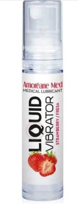 Стимулювальний лубрикант від Amoreane Med: Liquid vibrator — Strawberry ( рідкий вібратор), 10 ml