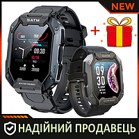 Тактичні смартгодинники Uwatch Tank C20 Black, IP68, протиударні, розумні годинники для військових