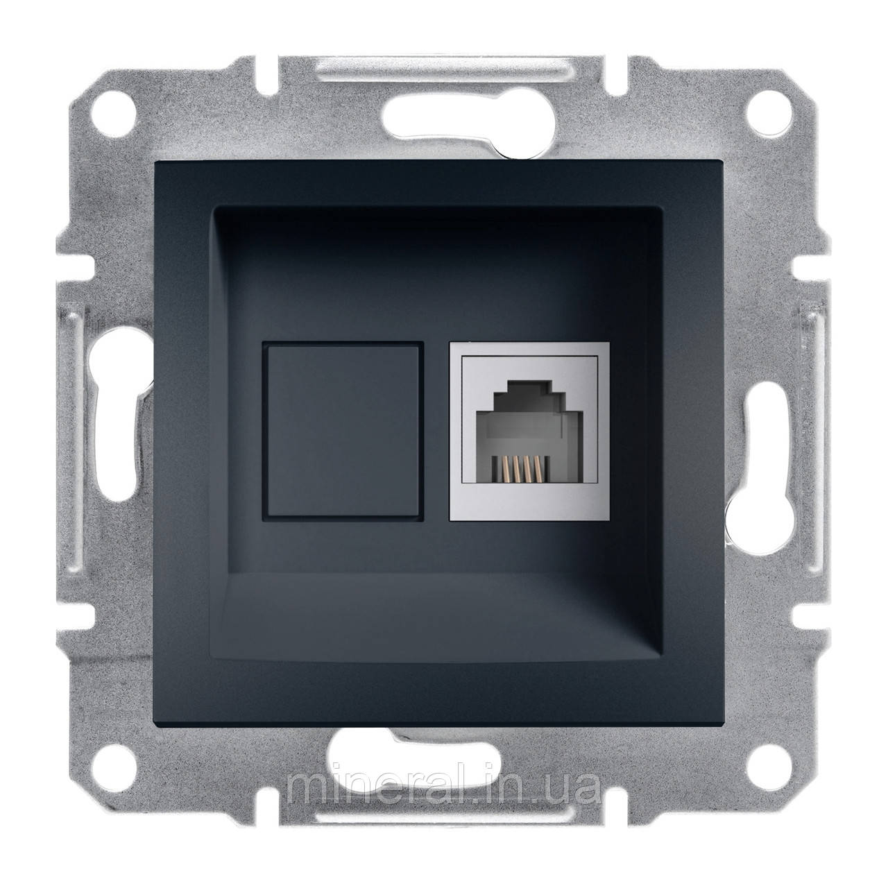 Розетка телефонна Schneider Electric EPH4100171 Asfora, антрацит, пластик