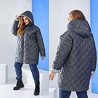 Теплая зимняя куртка с капюшоном Ткань Плащевка Канада + силикон 200 Р-р 50-52,54-56,58-60,62-64