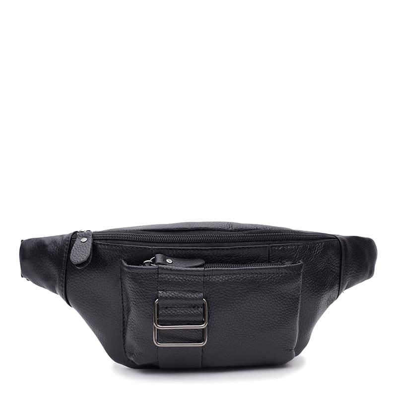 Чоловіча шкіряна сумка на пояс Keizer K10023bl-black, фото 1