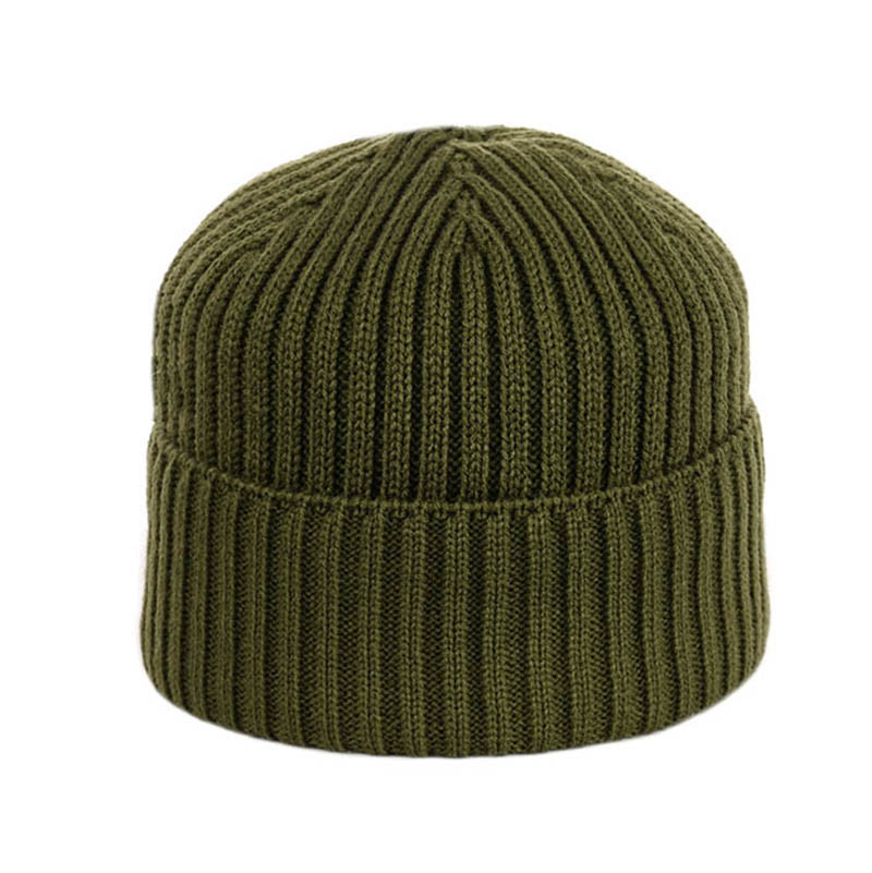 Зимова шапка з відворотом 1*1  світлий хакі