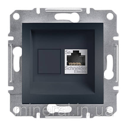 Розетка комп'ютерна Schneider Electric EPH5000171 Asfora, антрацит, пластик, фото 1
