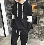 Теплий спортивний костюм чоловічий зимовий на флісі чорний, фото 3
