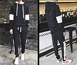 Теплий спортивний костюм чоловічий зимовий на флісі чорний, фото 2