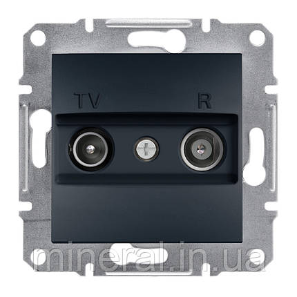 Розетка TV прохідна Schneider Electric EPH3300271 Asfora, антрацит, пластик, фото 2