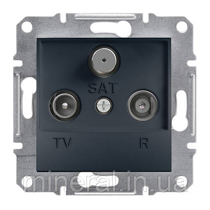 Розетка TV прохідна Schneider Electric EPH3500371 Asfora, антрацит, пластик, фото 2
