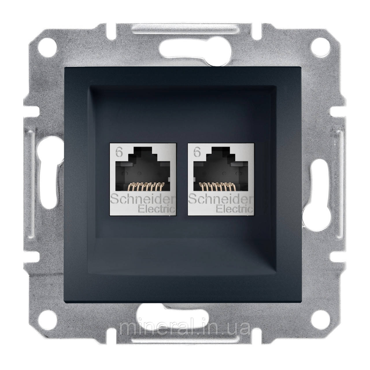 Розетка комп'ютерна Schneider Electric EPH4800171 Asfora, антрацит, пластик