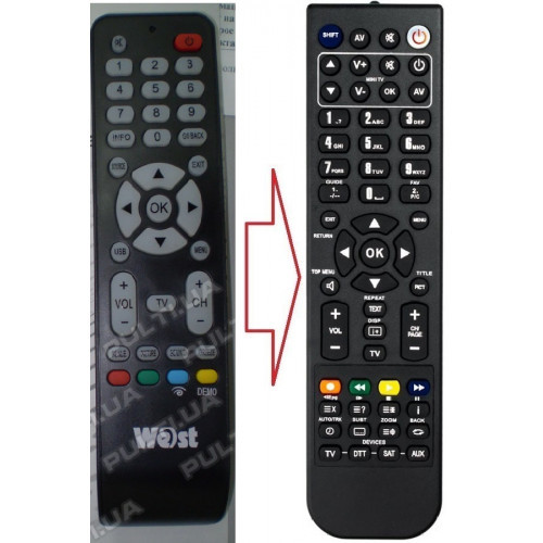 Пульт для телевізора WEST RC198 LCD32E9A (аналог), фото 1