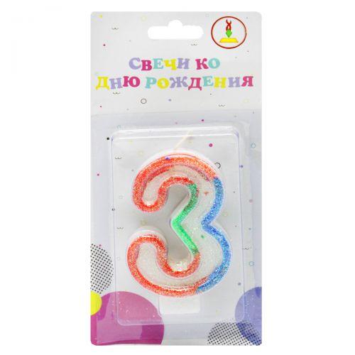 Свічка декоративна "Цифра 3", фото 1