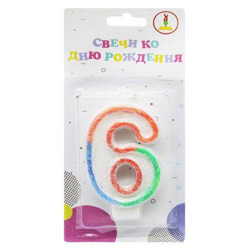 Свічка декоративна "Цифра 6", фото 1