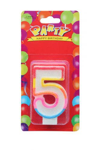 Свічка декоративна "Цифра 5", фото 1