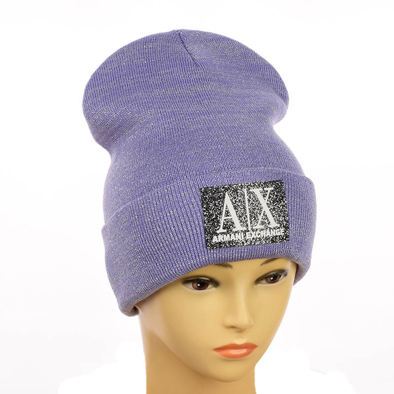 Шапка-лопата з люрексом "АІХ" фіалковий