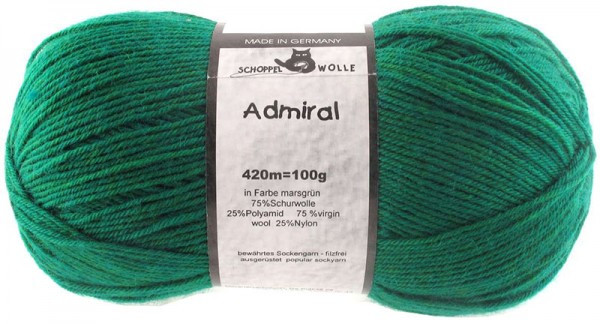 Однотонна шкарпеткова пряжа ADMIRAL 420m/100g