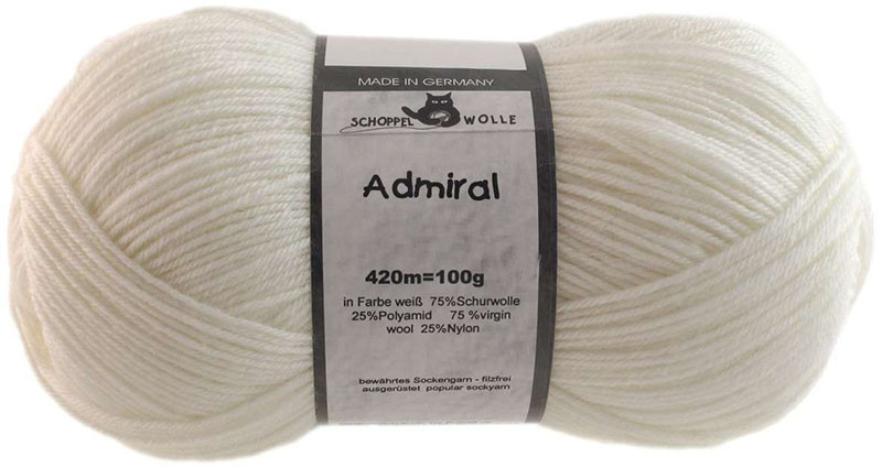Однотонна шкарпеткова пряжа ADMIRAL 420m/100g