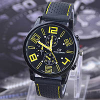 Мужские наручные часы с силиконовым ремешком ,мужские спортивные часы силикон Желтый