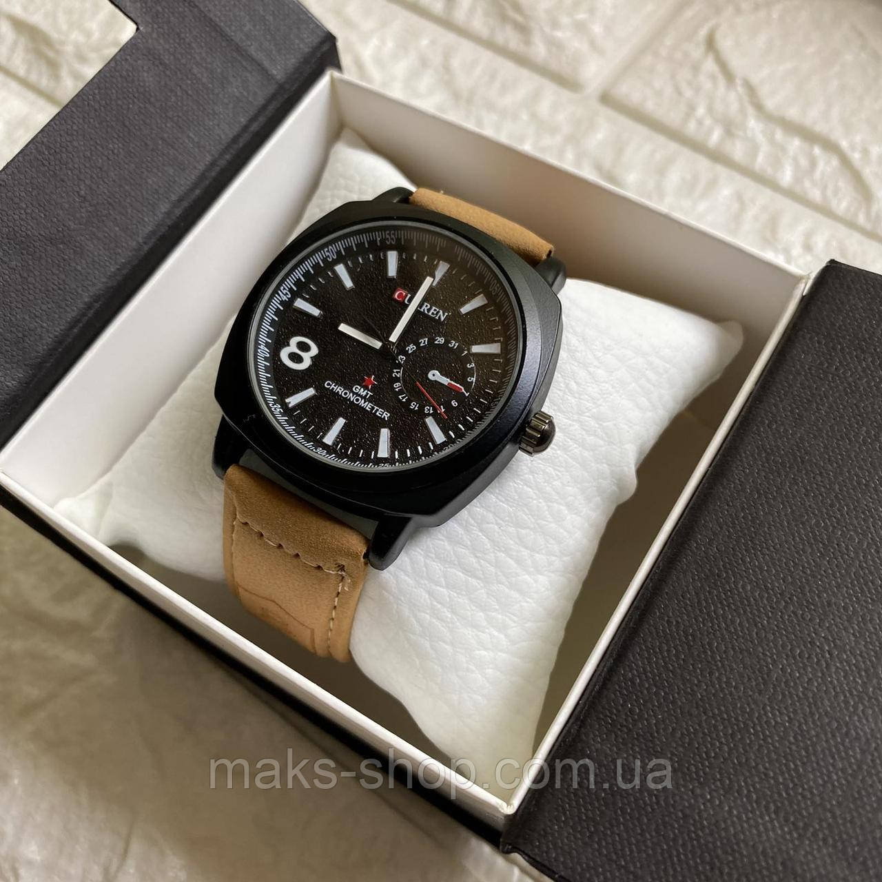 Модные мужские наручные часы Curren в подарочной коробочке | Стильные и качественные часы для мужчин на руку - фото 1 - id-p1711707186