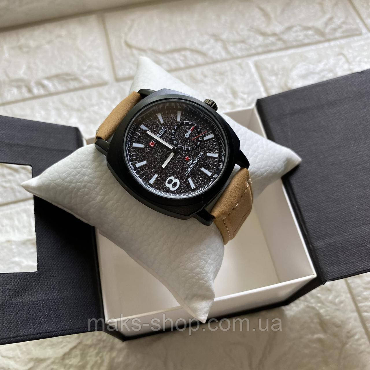 Модные мужские наручные часы Curren в подарочной коробочке | Стильные и качественные часы для мужчин на руку - фото 2 - id-p1711707186