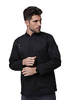 Чоловічий кухар кухар кухаря з довгим рукавом Наві Чорний — професіоналізм у кожній деталі!