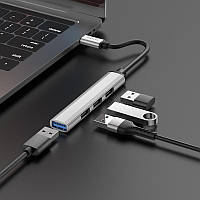 Хаб Type-C HOCO HB26 4-в-1 USB3.0+3 USB2.0