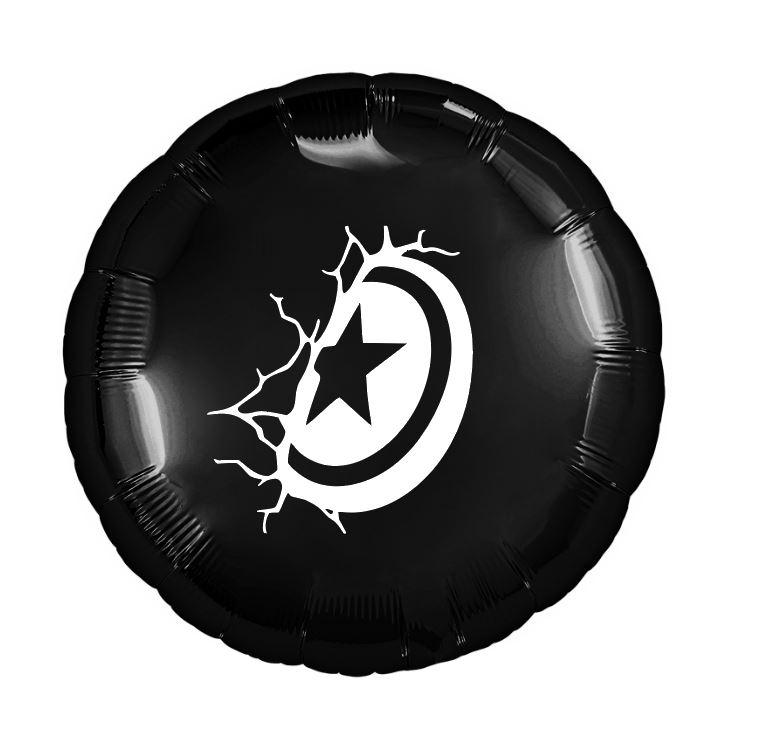 Наклейка "Щит капітан Америка" оракал на фольговану кулю серце/зірка 18" (будь колір)