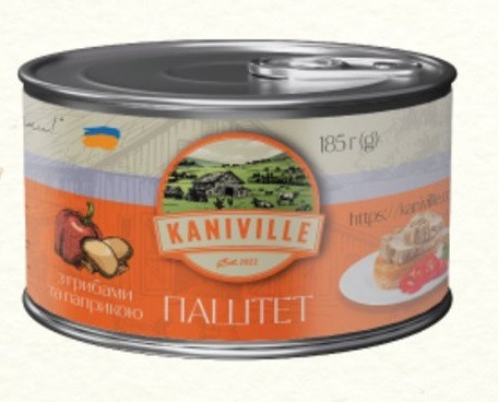 Паштет м’ясний з грибами та паприкою 185 г., фото 1