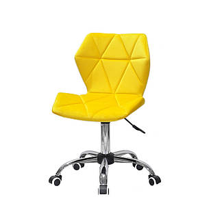 Офісне крісло на коліщатках з оксамитовою оббивкою жовтого кольору TORINO CH - OFFICE-1027, фото 2