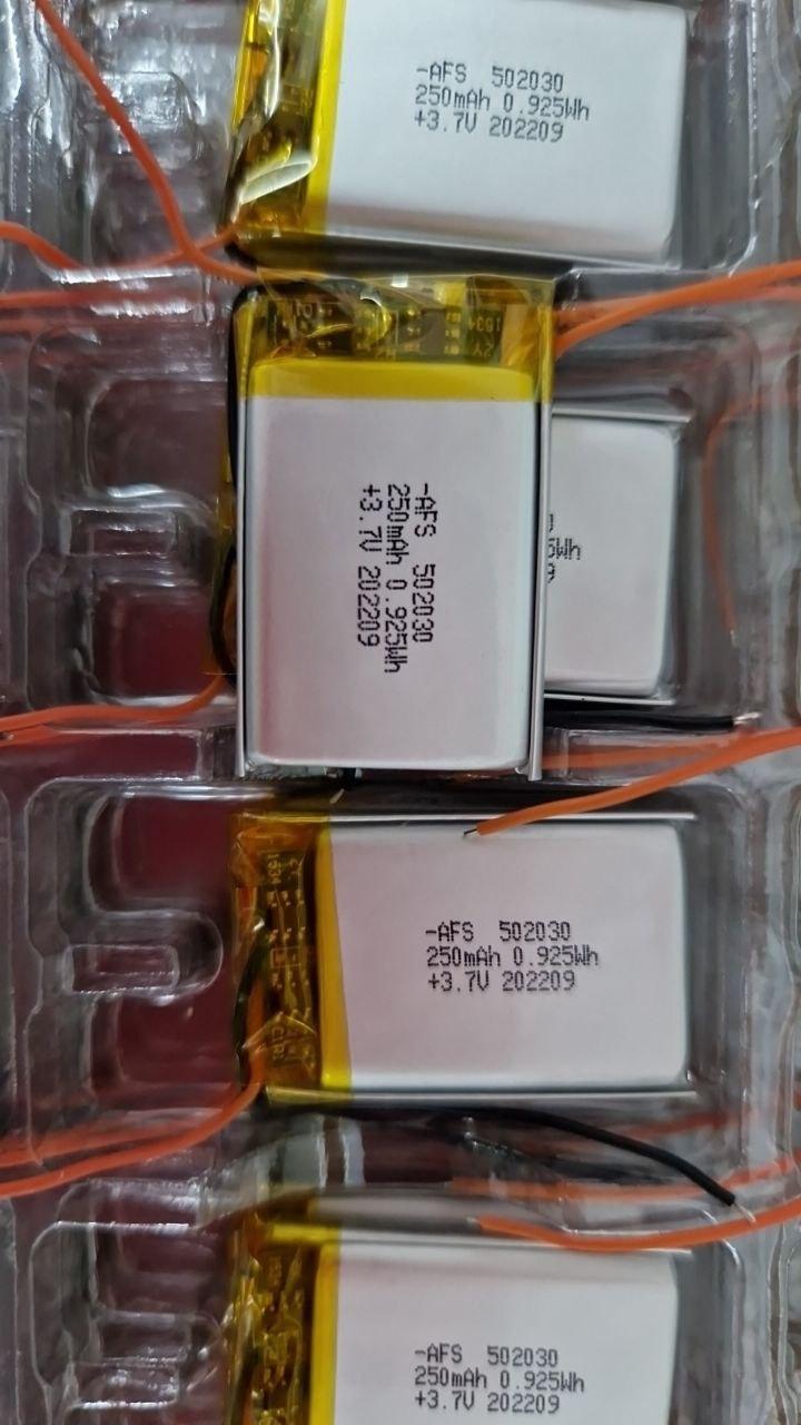 Аккумулятор 250mAh 3.7v 502030 для видеорегистраторов, кейсов наушников ...