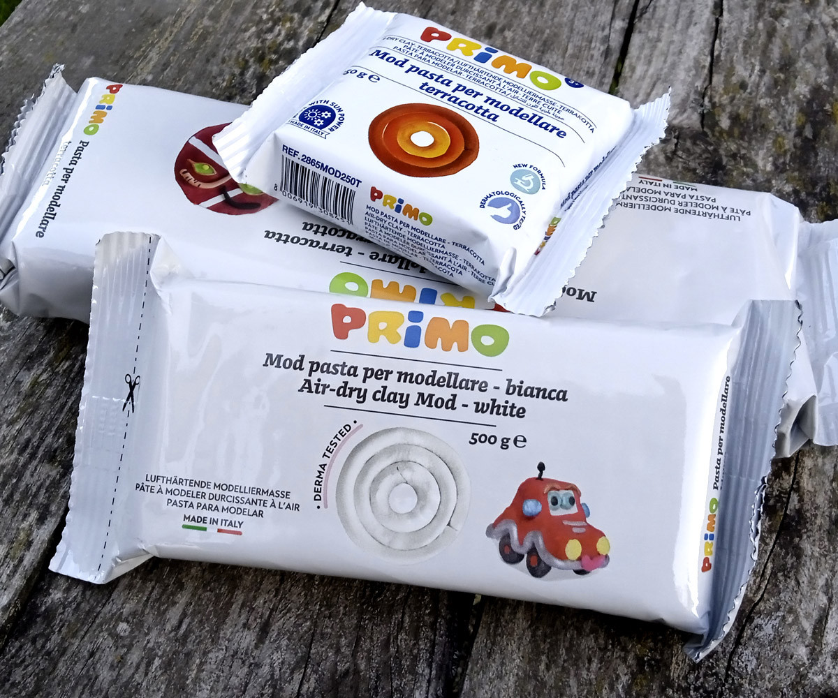 Самозастигаюча глина маса для ліплення Primo 500г біла