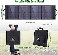 Складний сонячний зарядний пристрій Solar panel BIGblue B406 80W Сонячна панель, фото 6