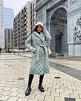 Модное молодежное женское стеганое пальто "Стокгольм ", оливка