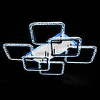 Світлодіодна люстра 120 Вт з підсвічуванням основи та пультом д/к колір каркасу чорний D-QX3629/4+2LC BK LED 3color dimmer, фото 2