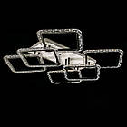 Світлодіодна люстра 120 Вт з підсвічуванням основи та пультом д/к колір каркасу чорний D-QX3629/4+2LC BK LED 3color dimmer, фото 3