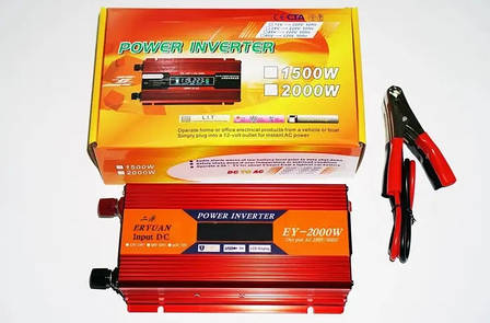 Перетворювач струму AC/DC з LCD-дисплеєм Eryuan 12V-220V 2000W Red, фото 1