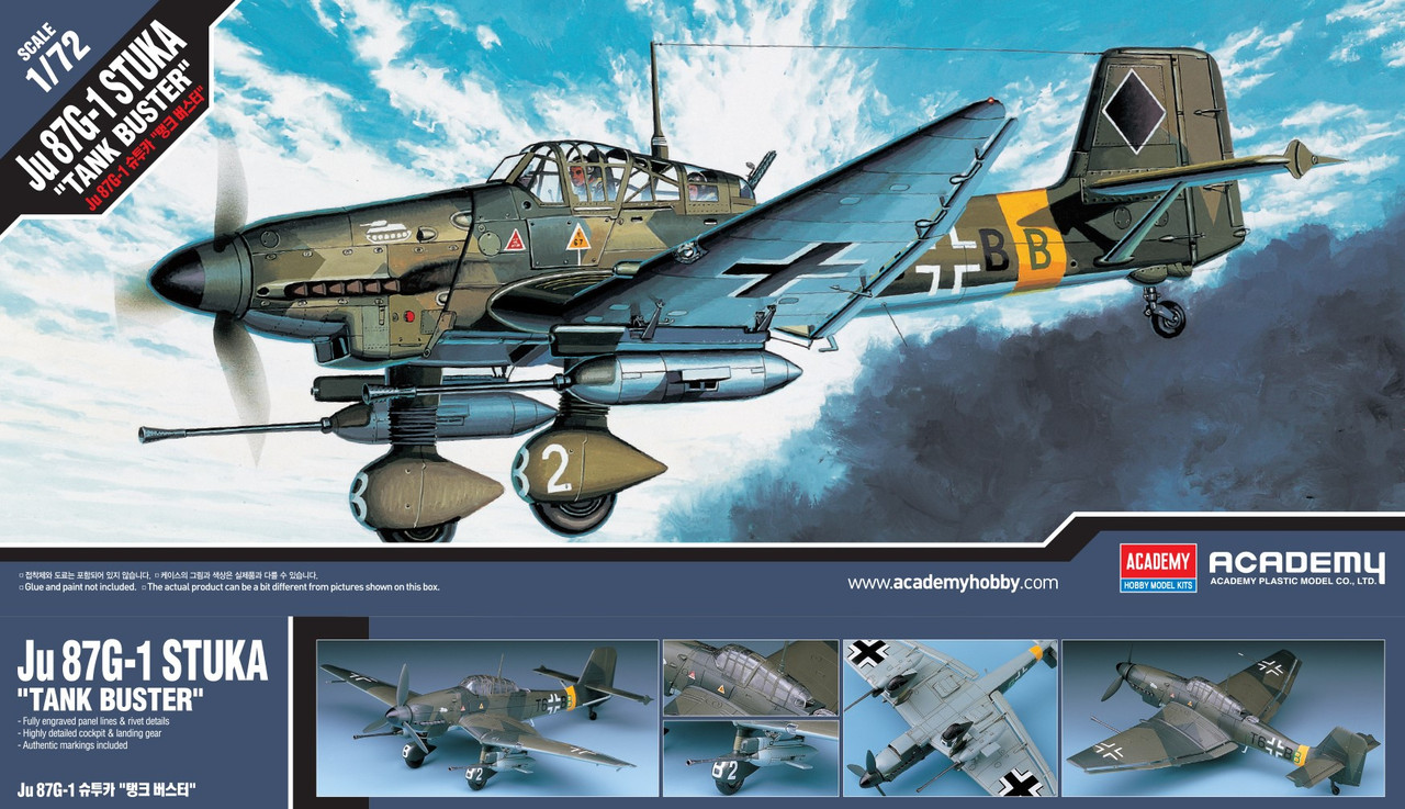 Ju 87G 'Stuka'. Збірна модель літака у масштабі 1/72. ACADEMY 12450