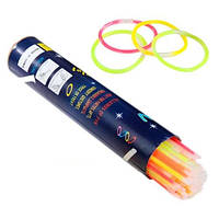 Неоновые светящиеся палочки браслеты ХИС Glow Stick, 100 шт