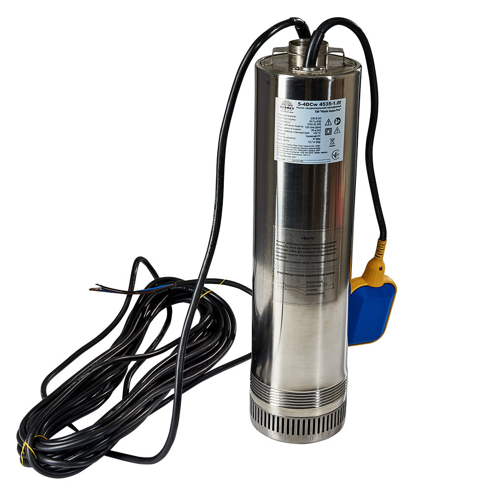Насос заглибний колодязний Vitals Aqua PRO 5-4DCw 4535-1,0f +БЕЗКОШТОВНА АДРЕСНА ДОСТАВКА!