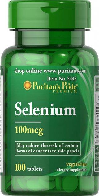 Мінерали - Селен -Puritan's Pride Selenium 100 mcg / 100 tablets