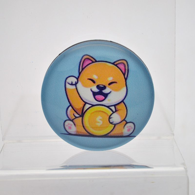 Універсальний тримач для телефона PopSocket (попсокет) Glass 3D Puppy Gorgi №11