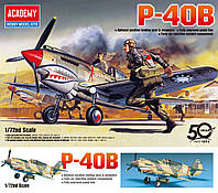 P-40B. Сборная модель самолета в масштабе 1/72. ACADEMY 12456