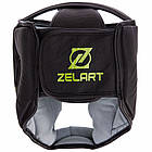 Шолом боксерський шкіряний з повним захистом Zelart 3151 розмір XL Black-Green, фото 4