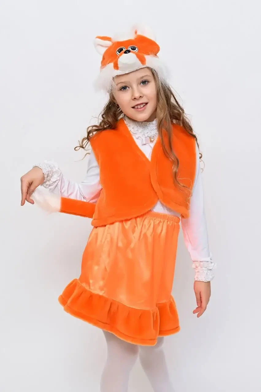 Костюм лисички на новий рік для дівчинки розмір 30-34