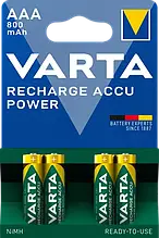 Аккумулятор Varta Recharge Accu ААА (HR03) 800mAh 1.2V NiMh 4шт